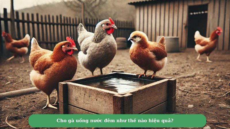 Cho gà uống nước đêm như thế nào hiệu quả?