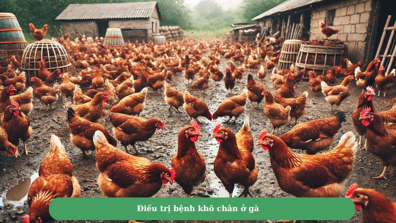 Điều trị bệnh khô chân ở gà